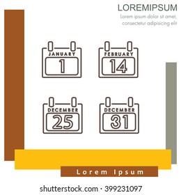 Web line icon. Calendar