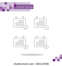 Web line icon. Calendar