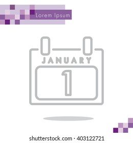 Web line icon. Calendar