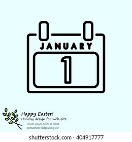 Web line icon. Calendar
