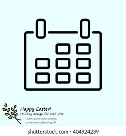 Web line icon. Calendar