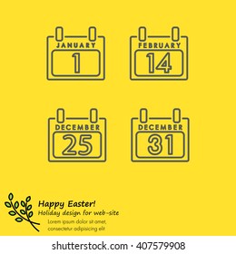 Web line icon. Calendar