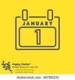 Web line icon. Calendar