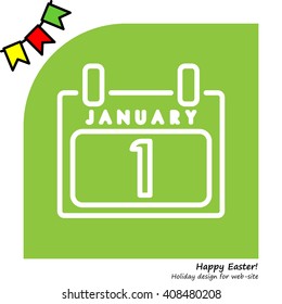Web line icon. Calendar