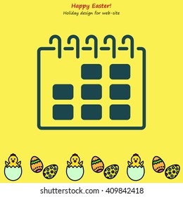 Web line icon. Calendar
