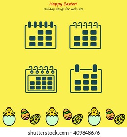 Web line icon. Calendar