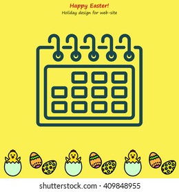 Web line icon. Calendar