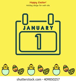 Web line icon. Calendar