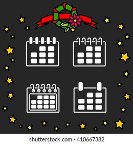 Web line icon. Calendar