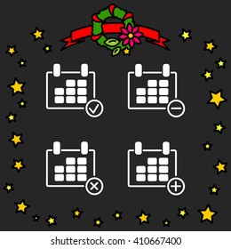 Web line icon. Calendar