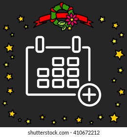 Web line icon. Calendar