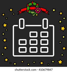 Web line icon. Calendar