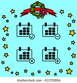 Web line icon. Calendar