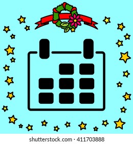 Web line icon. Calendar