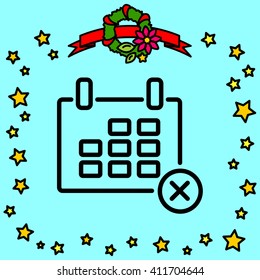 Web line icon. Calendar