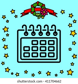 Web line icon. Calendar