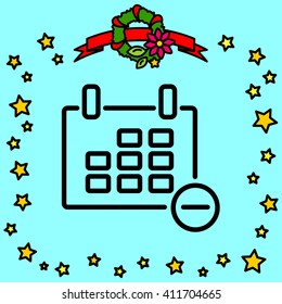 Web line icon. Calendar