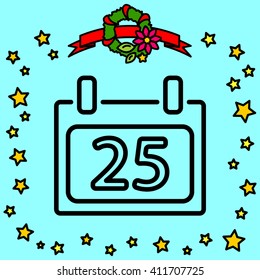 Web line icon. Calendar