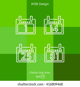 Web line icon. Calendar