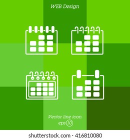 Web line icon. Calendar