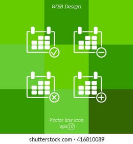 Web line icon. Calendar