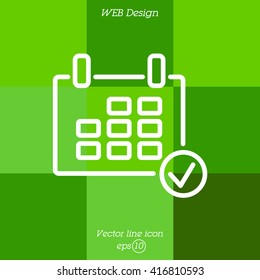 Web line icon. Calendar