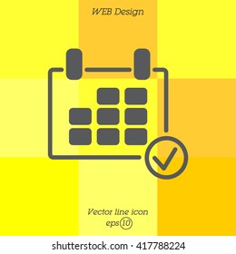 Web line icon. Calendar