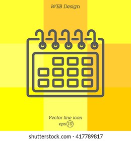 Web line icon. Calendar