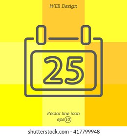 Web line icon. Calendar