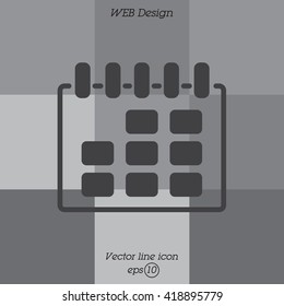 Web line icon. Calendar