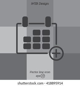 Web line icon. Calendar