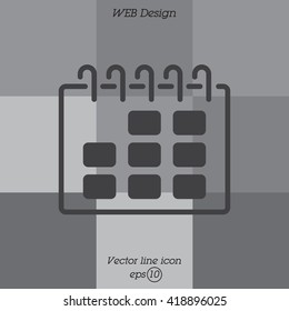 Web line icon. Calendar
