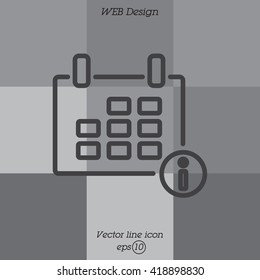 Web line icon. Calendar