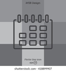 Web line icon. Calendar