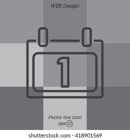 Web line icon. Calendar