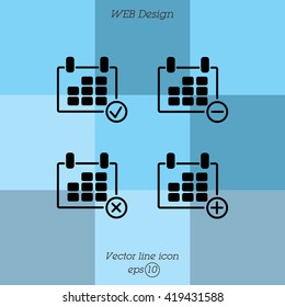 Web line icon. Calendar