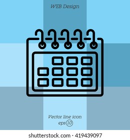 Web line icon. Calendar