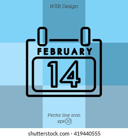 Web line icon. Calendar