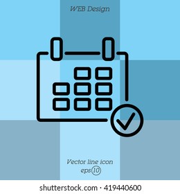 Web line icon. Calendar