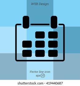 Web line icon. Calendar