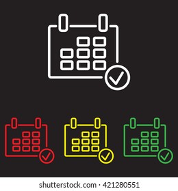 Web line icon. Calendar