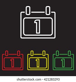 Web line icon. Calendar