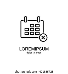 Web line icon. Calendar