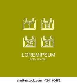 Web line icon. Calendar