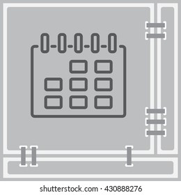 Web line icon. Calendar