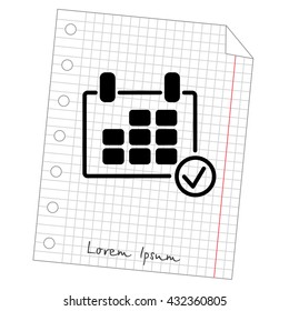 Web line icon. Calendar