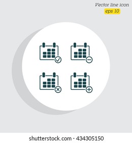 Web line icon. Calendar