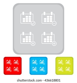 Web line icon. Calendar