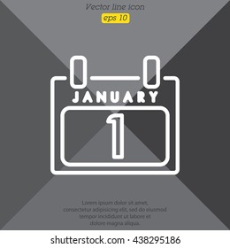 Web line icon. Calendar