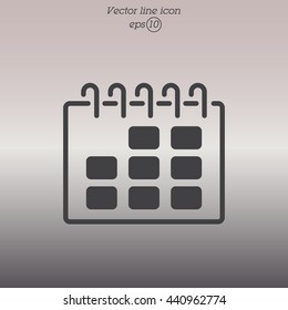 Web line icon. Calendar